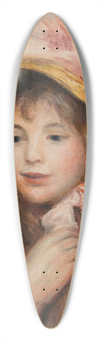 Pierre-Auguste Renoir - Girl with Pink Bonnet (Jeune fille au chapeau rose) 39.3 inch art pintail longboard deck