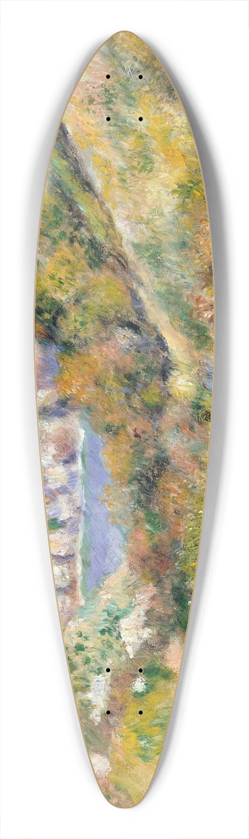 Pierre-Auguste Renoir - Hills around the Bay of Moulin Huet, Guernsey 39.3 inch art pintail longboard deck