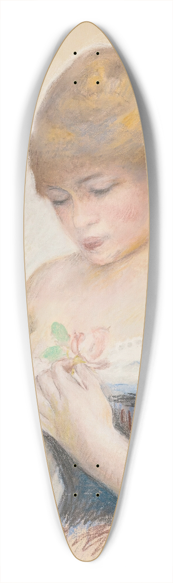 Pierre-Auguste Renoir - Jeune Femme Tenant Une Fleur (Portrait De Jeanne Samary) 39.3 inch art pintail longboard deck