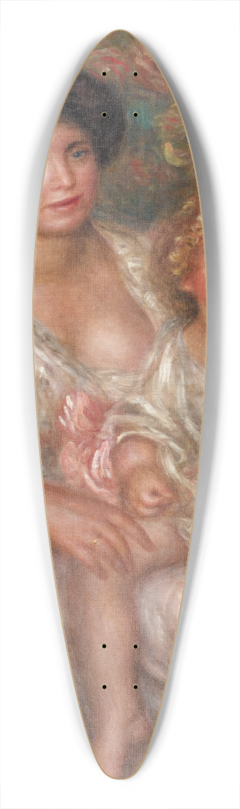 Pierre-Auguste Renoir - Mre et Enfant (Mother and Child) 39.3 inch art pintail longboard deck