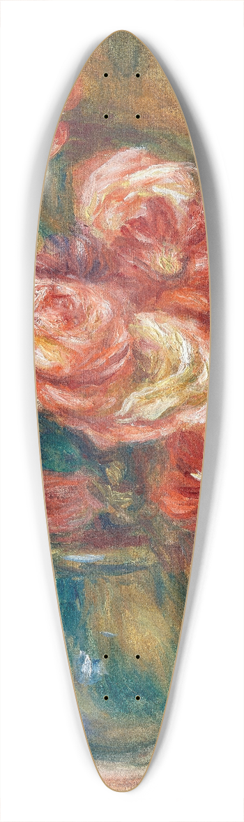 Pierre-Auguste Renoir - Vase of Roses 39.3 inch art pintail longboard deck