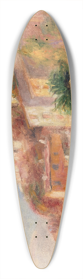 Pierre-Auguste Renoir - View from the Garden of the Post Office, Cagnes (Village vu du jardin de la poste, Cagnes) 39.3 inch art pintail longboard deck