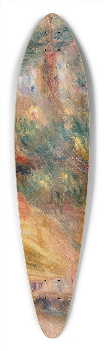 Pierre-Auguste Renoir - Woman in Pink and Yellow in a Landscape (Femme en rose et jaune dans un paysage) 39.3 inch art pintail longboard deck