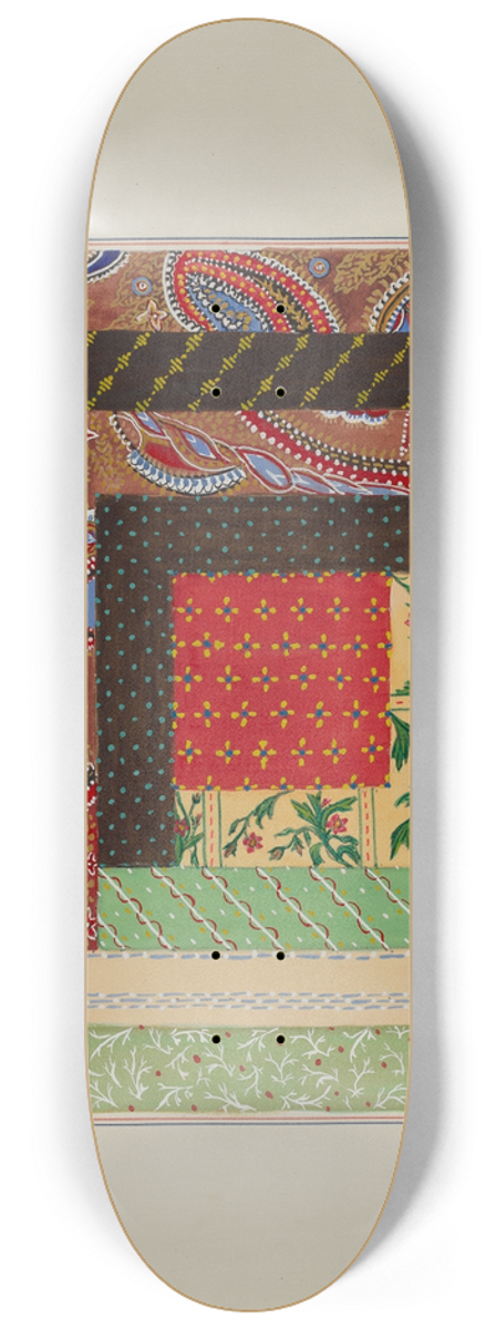 Cornelius Christoffels and Margaret Linsley - Log Cabin Quilt Square 8.25 inch art skate deck