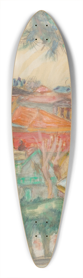 Pierre Bonnard - Les Toits 39.3 inch art pintail longboard deck