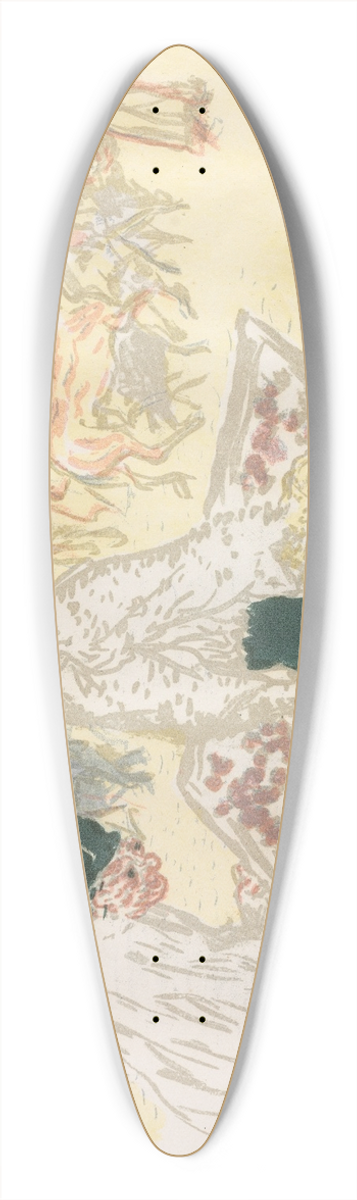 Pierre Bonnard - Some Aspects Of Paris Life,The Pushcart 39.3 inch art pintail longboard deck