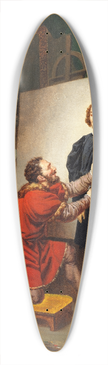 Pierre-Nolasque Bergeret - Pietro Aretino in the Studio of Tintoretto 39.3 inch art pintail longboard deck