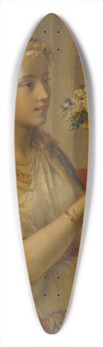 Pierre Olivier Joseph Coomans - Young girl with flowers 39.3 inch art pintail longboard deck