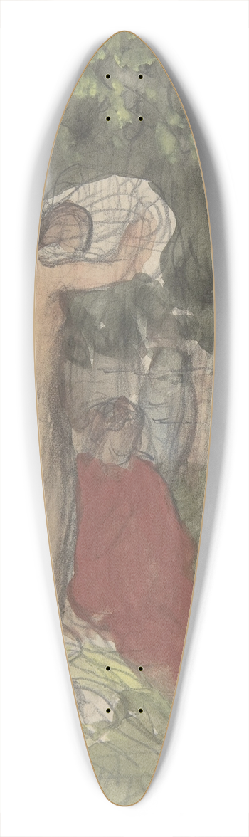Pierre Puvis de Chavannes - Bathers 39.3 inch art pintail longboard deck