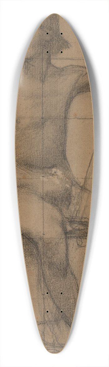 Pierre Puvis de Chavannes - Homme assis de face tenant un aviron entre ses jambes 39.3 inch art pintail longboard deck