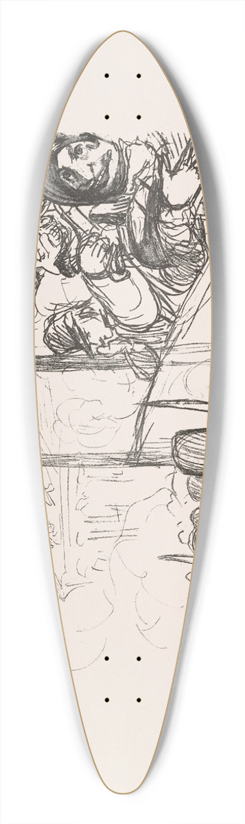 Pierre Puvis de Chavannes - Les caricatures de Puvis de Chavannes Pl.07 39.3 inch art pintail longboard deck