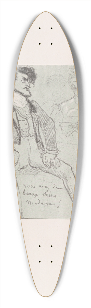 Pierre Puvis de Chavannes - Les caricatures de Puvis de Chavannes Pl.09 39.3 inch art pintail longboard deck