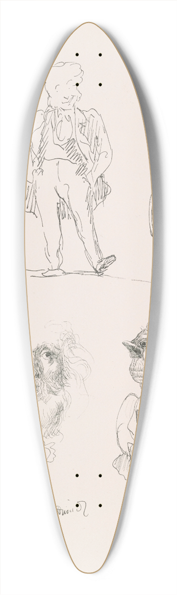 Pierre Puvis de Chavannes - Les caricatures de Puvis de Chavannes Pl.25 39.3 inch art pintail longboard deck