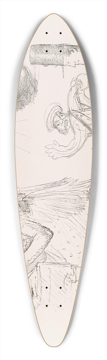 Pierre Puvis de Chavannes - Les caricatures de Puvis de Chavannes Pl.28 39.3 inch art pintail longboard deck
