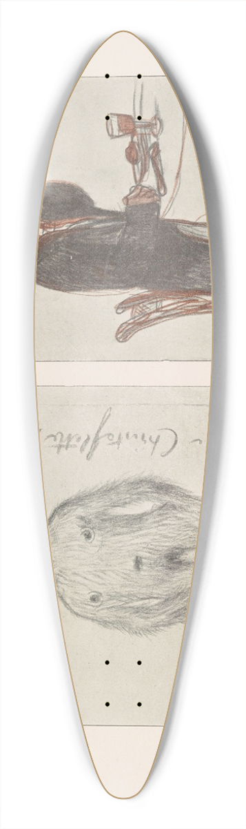 Pierre Puvis de Chavannes - Les caricatures de Puvis de Chavannes Pl.33 39.3 inch art pintail longboard deck