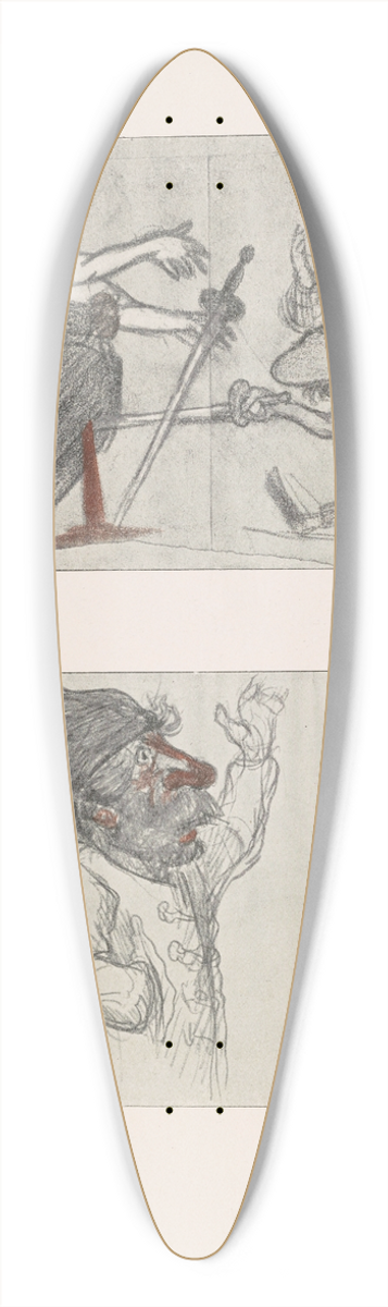 Pierre Puvis de Chavannes - Les caricatures de Puvis de Chavannes Pl.34 39.3 inch art pintail longboard deck