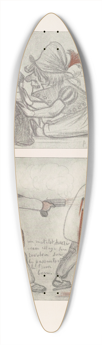 Pierre Puvis de Chavannes - Les caricatures de Puvis de Chavannes Pl.36 39.3 inch art pintail longboard deck