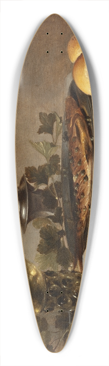 Pieter Claesz - Still Life with Herring, Wine and Bread 39.3 inch art pintail longboard deck