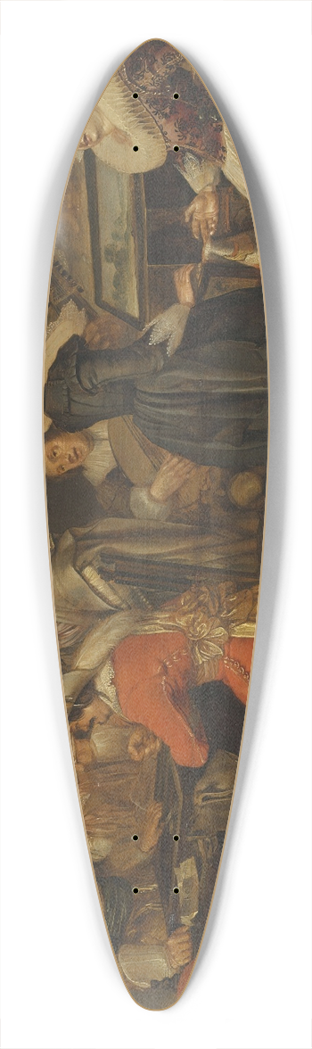 Pieter Codde - An elegant company in an interior 39.3 inch art pintail longboard deck