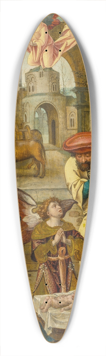 Pieter Coecke van Aelst - Adoration of the Shepherds (Luke 2-16-20) 39.3 inch art pintail longboard deck