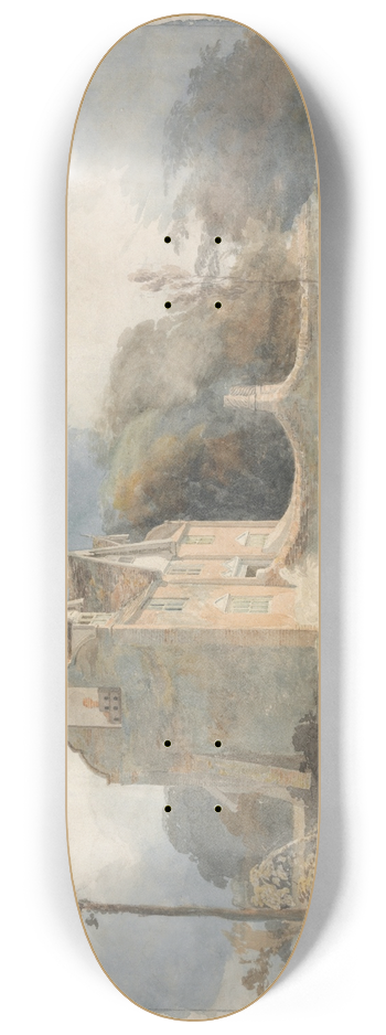 Cornelius Varley - A Moated House 8.25 inch art skate deck