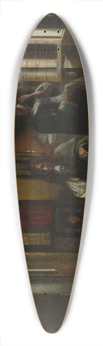 Pieter De Hooch - Interior with a Young Couple 39.3 inch art pintail longboard deck