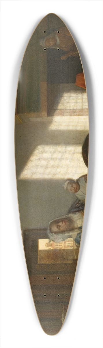 Pieter De Hooch - Interior with mother and child, Mother joy 39.3 inch art pintail longboard deck