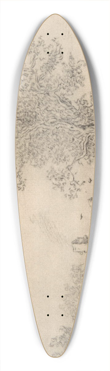 Pieter de Molijn - Landscape with cottages and a figure by a cart 39.3 inch art pintail longboard deck