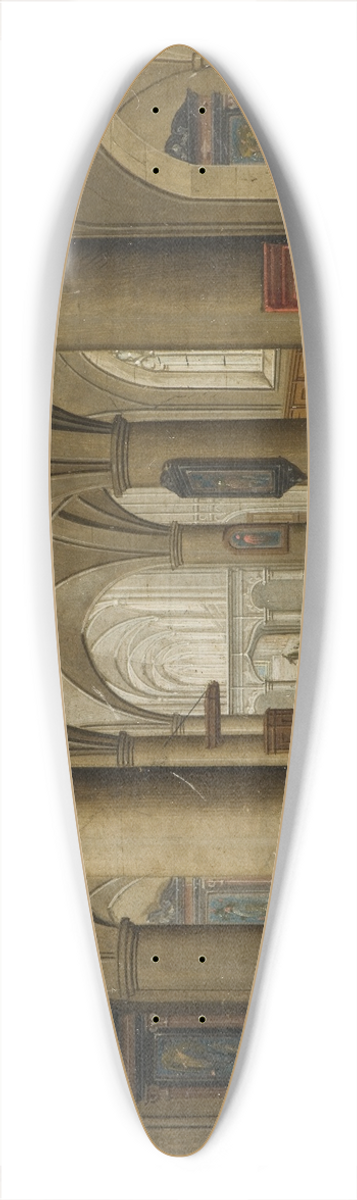 Pieter Neeffs the younger - Interior of a Gothic Church 39.3 inch art pintail longboard deck