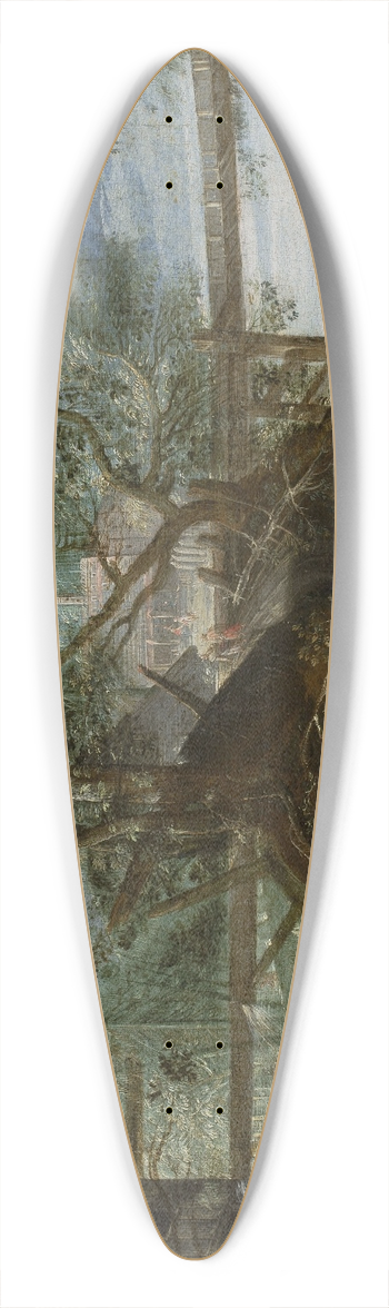 Pieter Stevens - Landscape with a mill 39.3 inch art pintail longboard deck