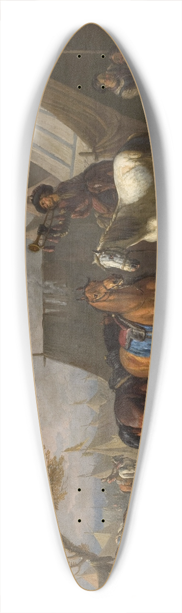 Pieter van Bloemen - Camp Scene with a Trumpeter 39.3 inch art pintail longboard deck
