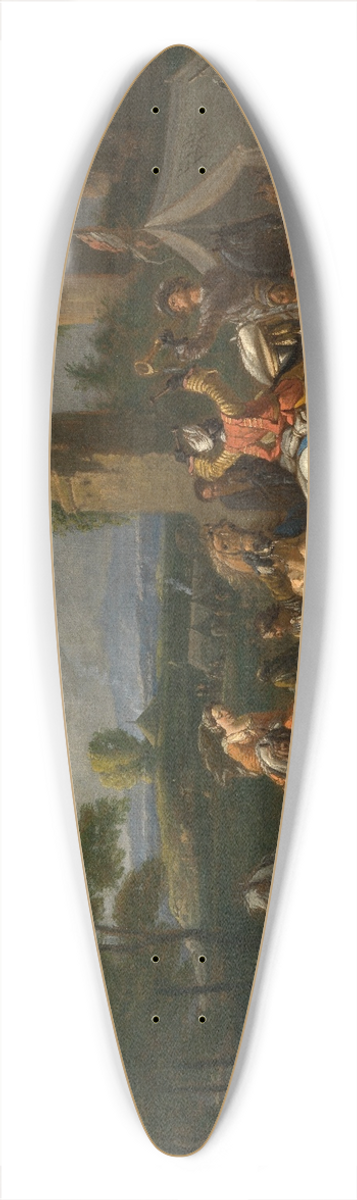 Pieter van Bloemen - Horsemans Scene 39.3 inch art pintail longboard deck