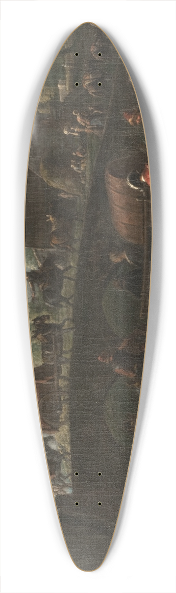 Pieter van Bloemen - Landscape with Peasants, Soldiers and Cattle 39.3 inch art pintail longboard deck