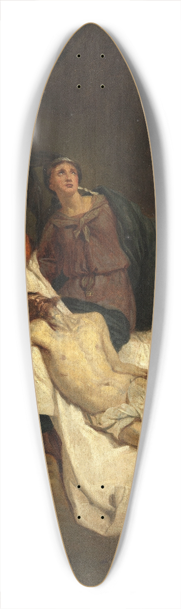 Pieter van Hanselaere - Lamentation of Christ (study) 39.3 inch art pintail longboard deck