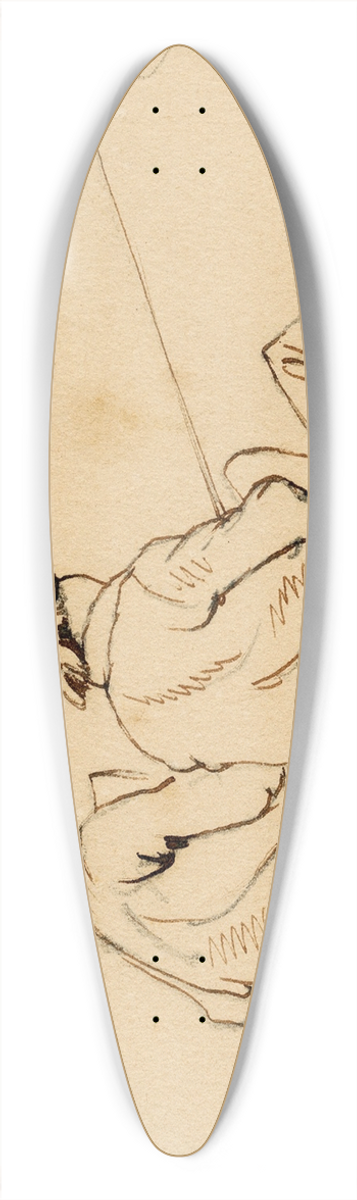 Pieter van Loon - Hengelaar en toeschouwer 39.3 inch art pintail longboard deck