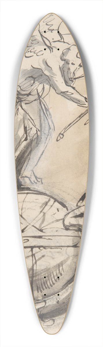 Pieter Verbruggen the Younger - Design for a sepulchral monument with an allegory of Time 39.3 inch art pintail longboard deck