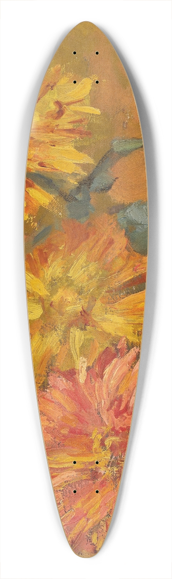 Piet Mondrian - Drie Chrysanten 39.3 inch art pintail longboard deck