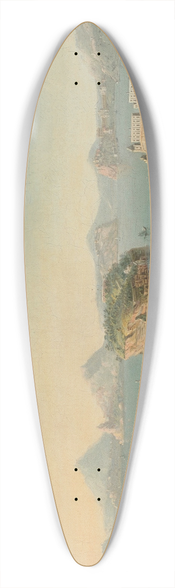 Pietro Antoniani - The Bay of Naples from the Punta di Posillipo 39.3 inch art pintail longboard deck