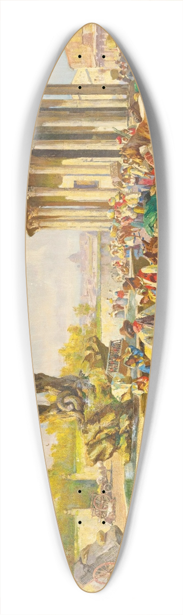 Pietro Barucci - THE TEMPLE OF VESTA, ROME 39.3 inch art pintail longboard deck