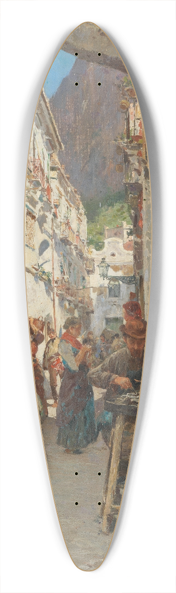 Pietro Scoppetta - Via con terrazze ad Amalfi 39.3 inch art pintail longboard deck