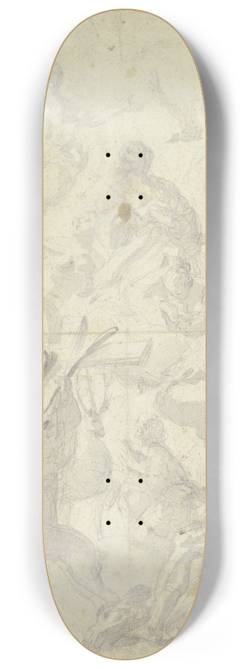 Cosmas Damian Asam - Entwurf zu einem Hubertusaltar 8.25 inch art skate deck