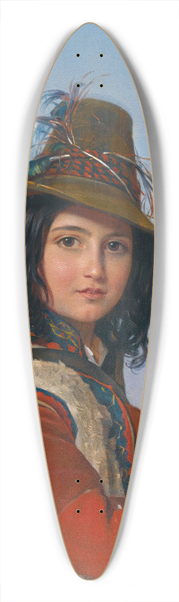 Pimen Nikitich Orloff - Portrait Of An Italian Shepherd Boy With A Flute 39.3 inch art pintail longboard deck