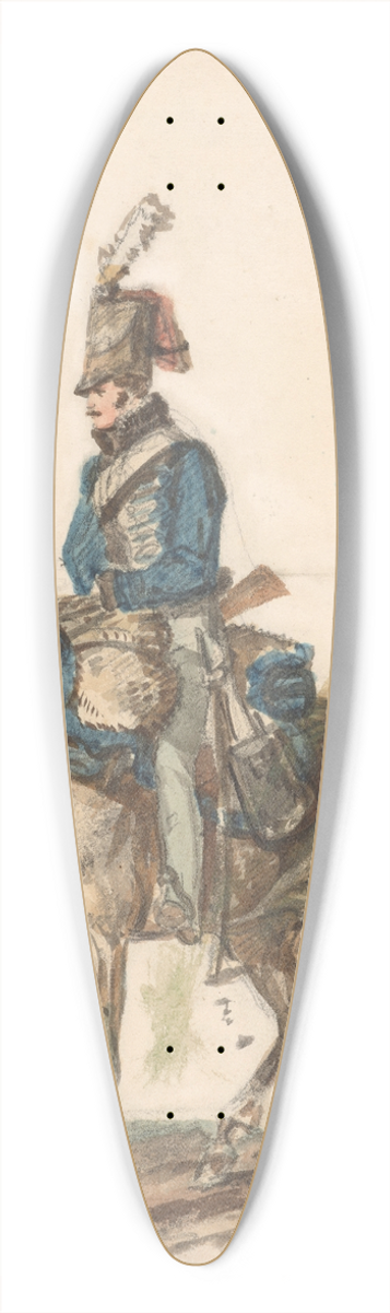 Piotr Michaowski - Hanover hussar on horseback 39.3 inch art pintail longboard deck