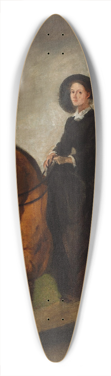 Piotr Michaowski - Portrait of Celina, artists daughter, on horseback 39.3 inch art pintail longboard deck