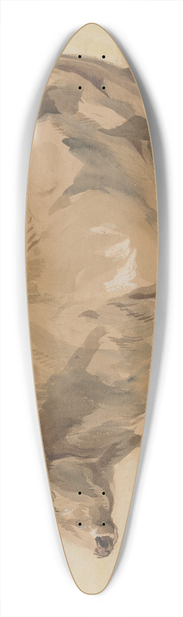 Piotr Michaowski - Study of Hungarian breed ox 39.3 inch art pintail longboard deck