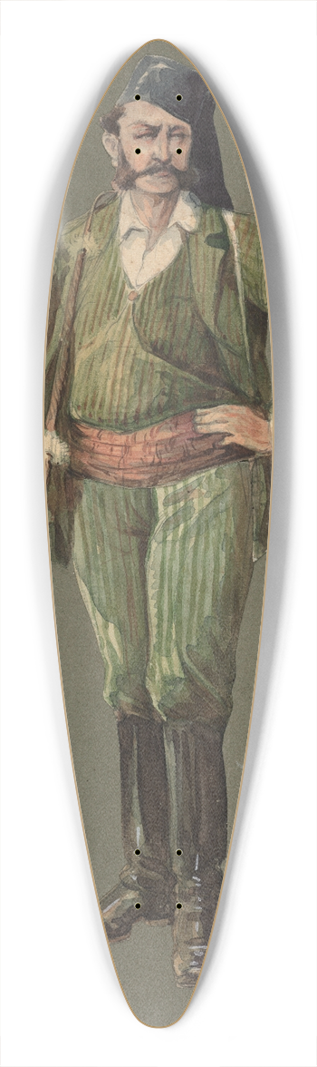 Pipein Gamba - Alfio 39.3 inch art pintail longboard deck