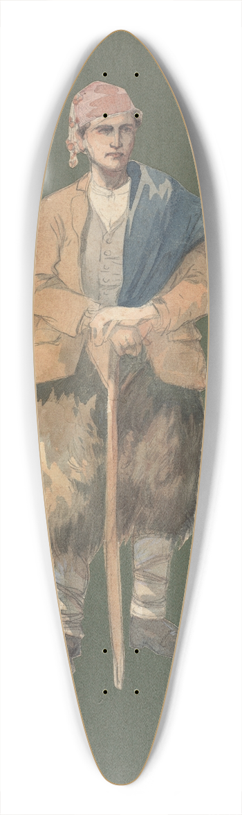 Pipein Gamba - Capraio 39.3 inch art pintail longboard deck