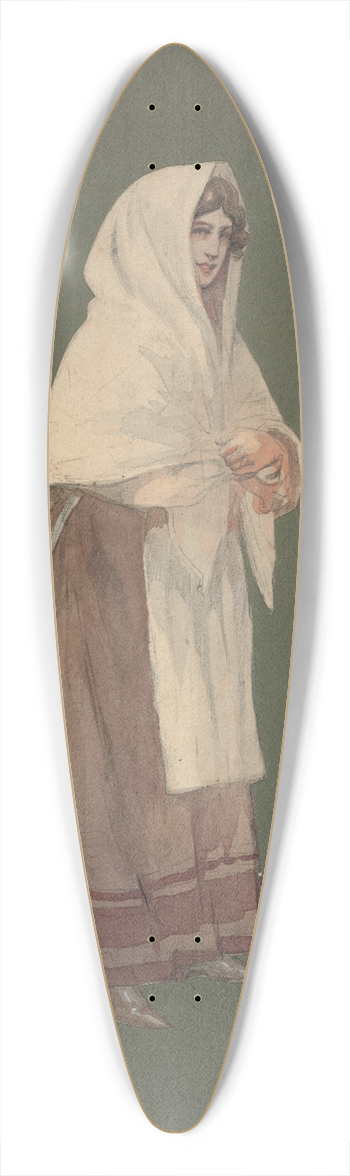 Pipein Gamba - Contadina (corista) 39.3 inch art pintail longboard deck