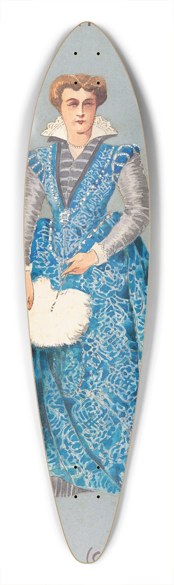 Pipein Gamba - Dama (Corista) 39.3 inch art pintail longboard deck