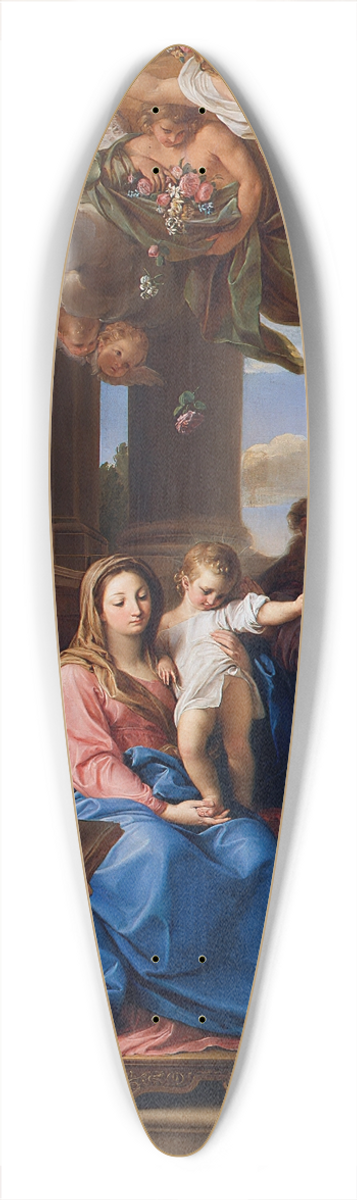 Pompeo Batoni - Madonna and Child with Saints Joseph, Zacharias and Elisabeth and the Infant Saint John 39.3 inch art pintail longboard deck